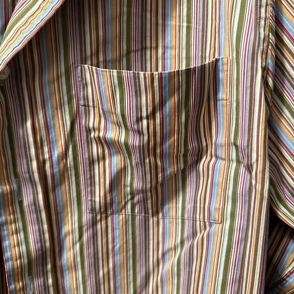 Express‎ Shirt Womens Medium Cotton Button Up Striped Long Sleeve Blouse - Picture 3 of 5